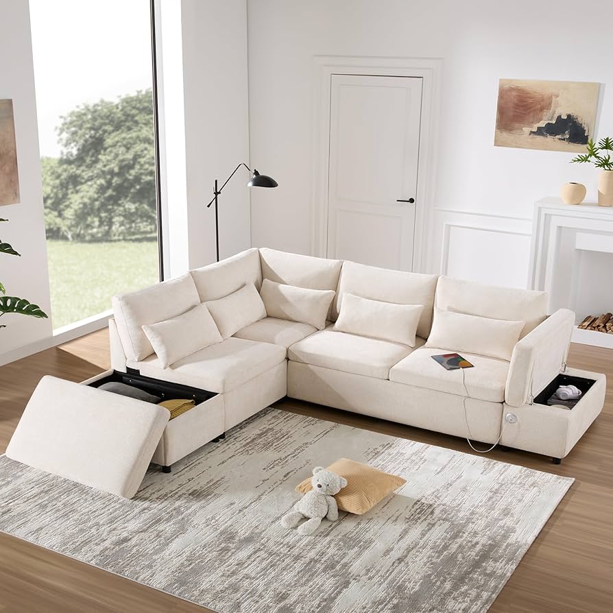 Amazon.com: 107'' Modular Sectional Pull-out Sofa, L shape
